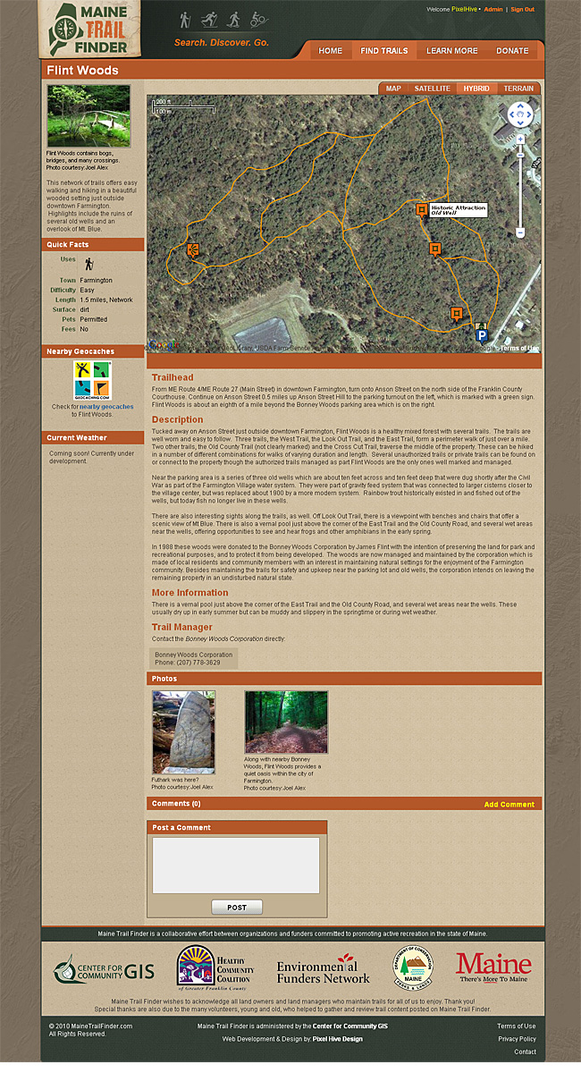 Maine Trail Finder Trail Detail Page